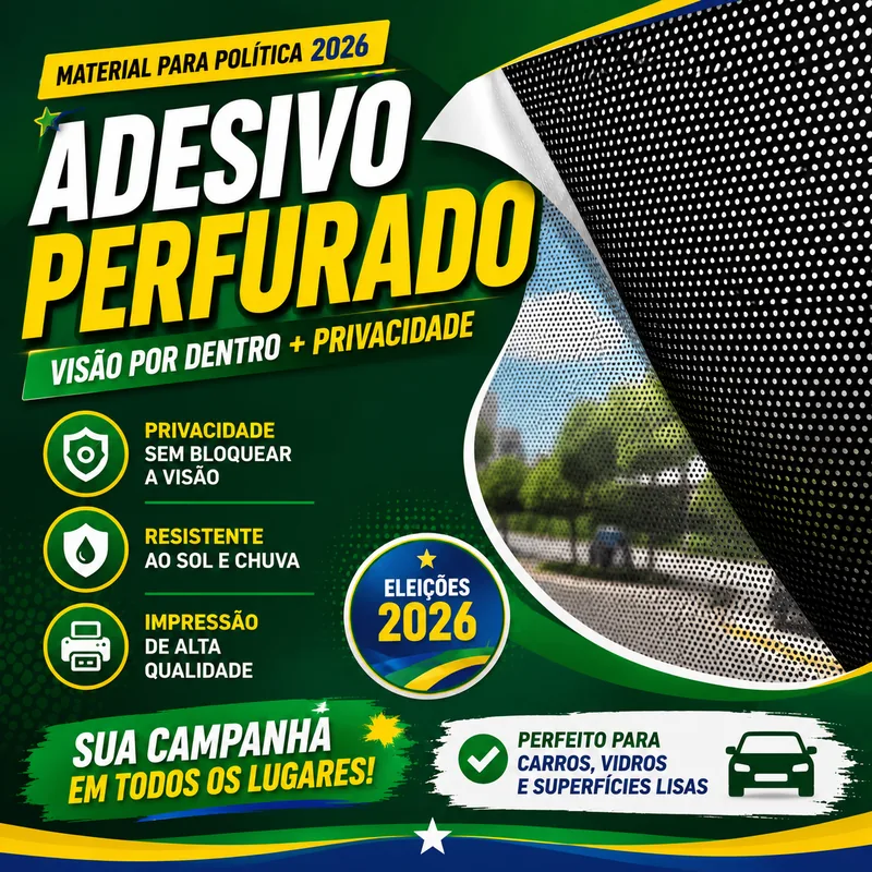 Adesivo Perfurado de campanha política